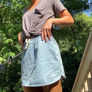 Denim skirt with tie waist band!